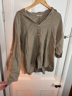 100% Linen Button Up Top - Lea & Luc “The Best Linen Shirt”